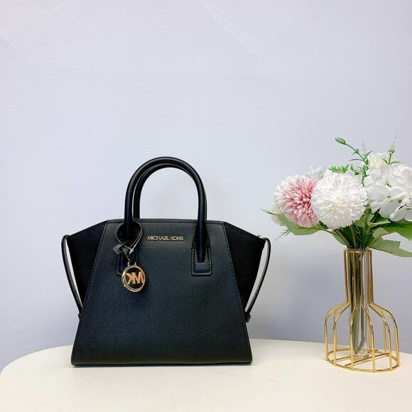 Michael Kors 35F1G4VM2L Small Avril Satchel Handbag Black - Picture 1 of 8